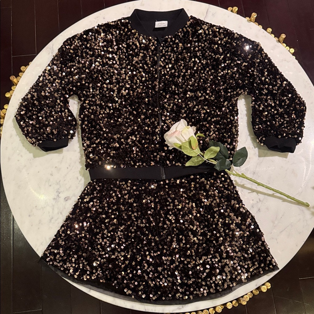 Zara Black Sequin set